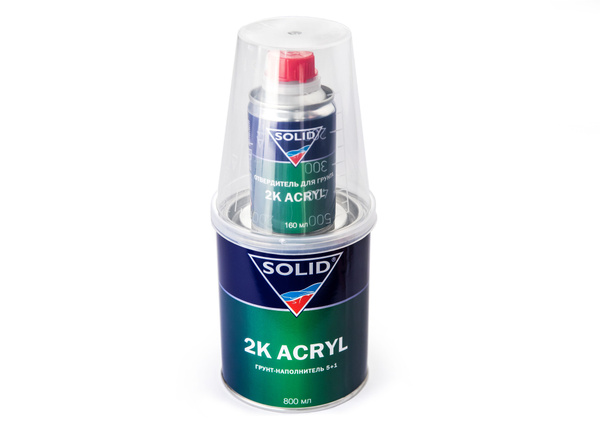 001 Грунт SOLID 5+1 2К ACRYL наполнительный 0.8+0.16 серый — изображение 1
